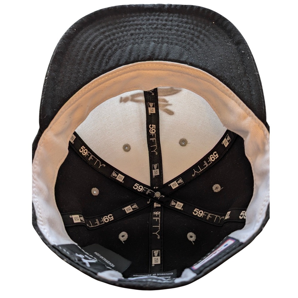 New Era 59FIFTY Chicago‎ White Sox Fitted Hat 7 1/8 Black White Batterman Logo - Picture 10 of 10